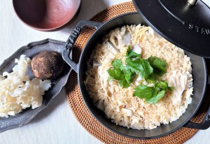 はなびら茸と里芋の炊き込みご飯-レシピ写真1