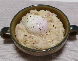 ハナビラタケレシピ写真1_ハナビラタケのリゾットレシピ