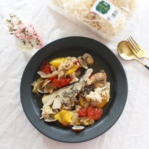 ハナビラタケレシピ写真_和風アクアパッツァ1