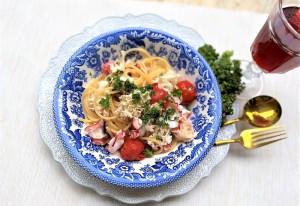 はなびら茸とタコのパスタ-レシピ写真1