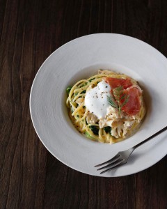 ハナビラタケのクリームパスタ_ハナビラタケレシピ写真