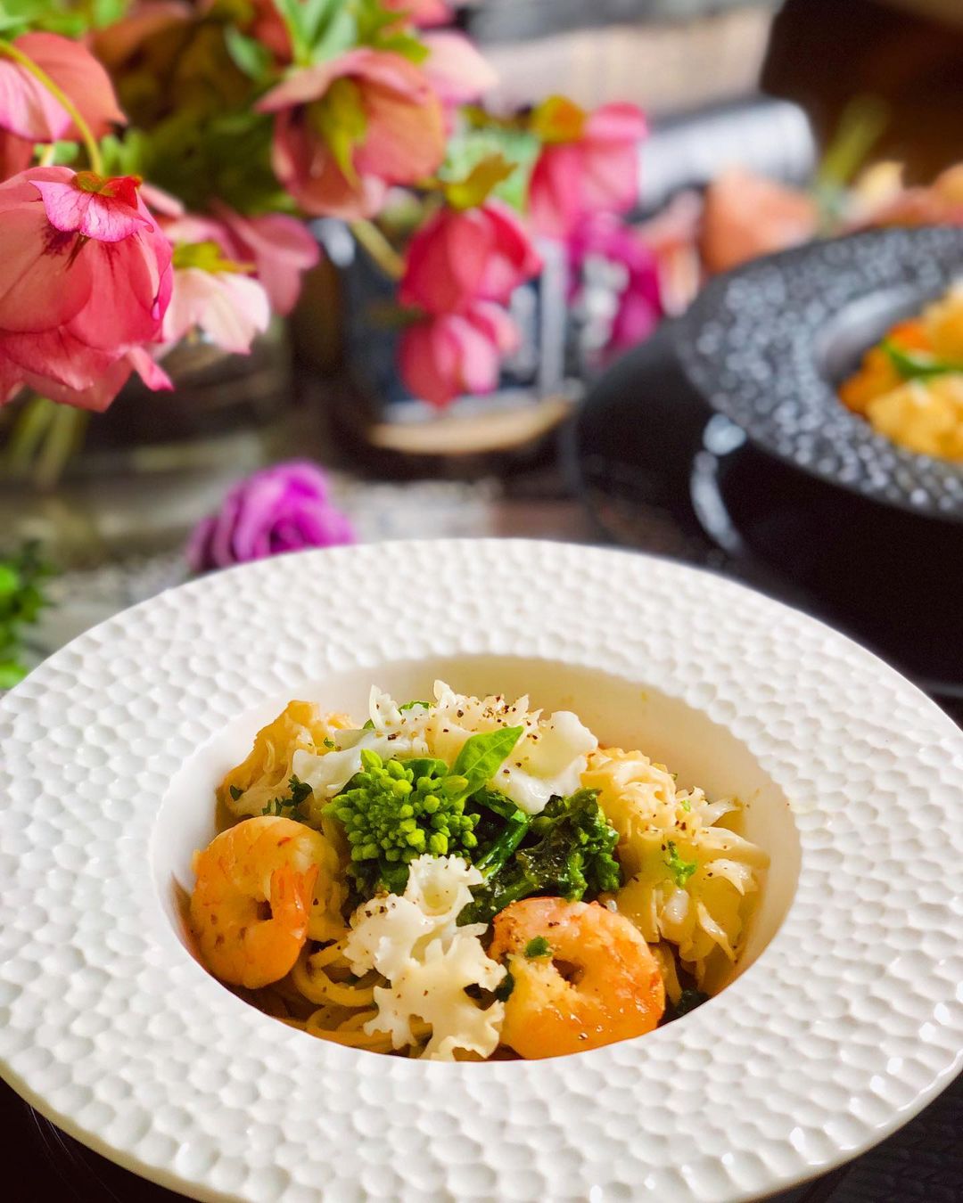 zuiflower_ハナビラタケと菜の花と海老のバター醤油パスタ写真3